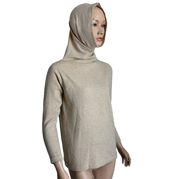 Bonnie Cashin Sweater Funnel Neck Cowl Cashmere Oatmeal Wool Vintage 1970s Rare - Picture 7 of 12